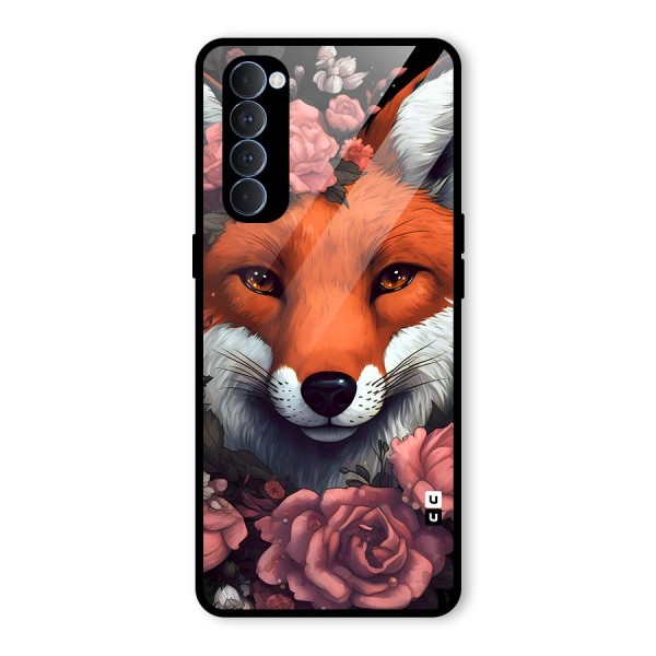 Fox and Roses Glass Back Case for Oppo Reno4 Pro