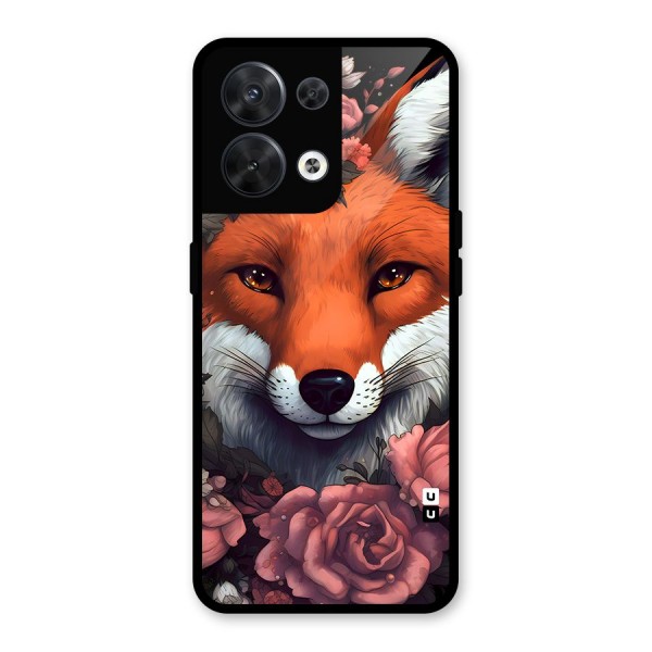 Fox and Roses Glass Back Case for Oppo Reno8 5G