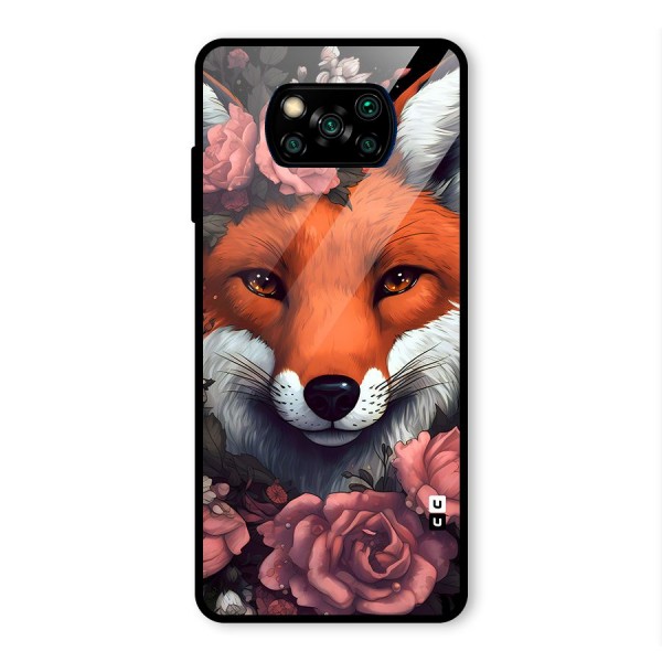 Fox and Roses Glass Back Case for Poco X3 Pro