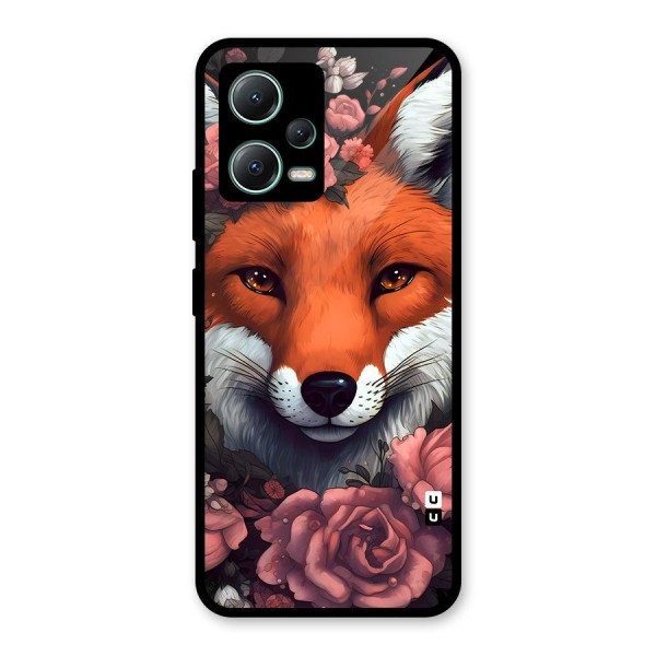 Fox and Roses Glass Back Case for Poco X5