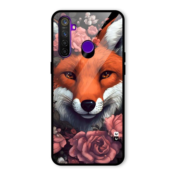 Fox and Roses Glass Back Case for Realme 5 Pro