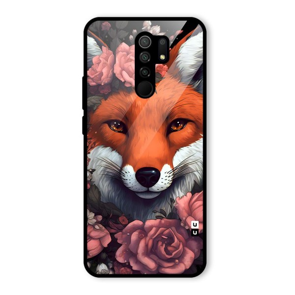 Fox and Roses Glass Back Case for Redmi 9 Prime