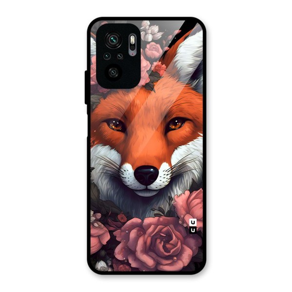 Fox and Roses Glass Back Case for Redmi Note 10