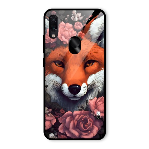 Fox and Roses Glass Back Case for Redmi Note 7S