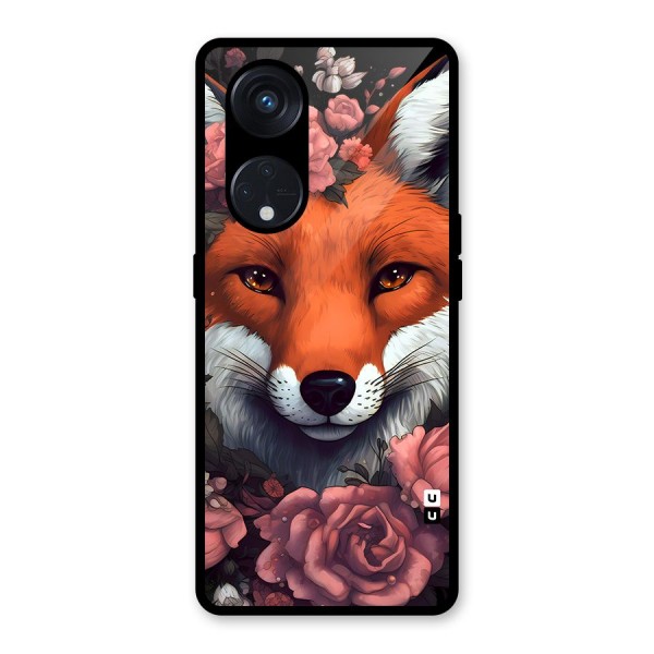 Fox and Roses Glass Back Case for Reno8 T 5G