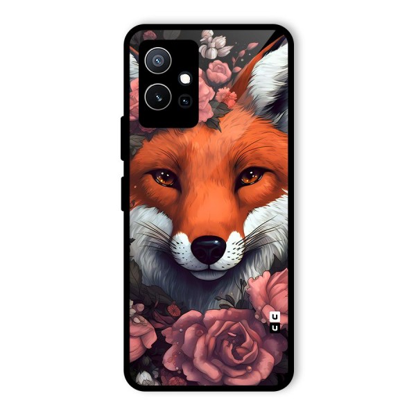 Fox and Roses Glass Back Case for Vivo T1 5G