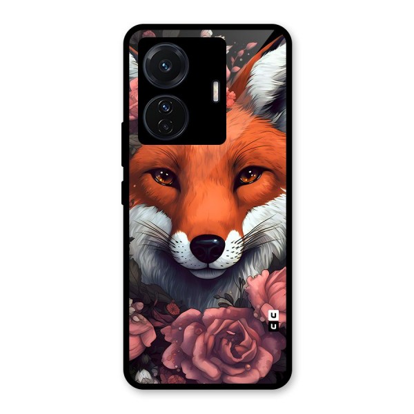 Fox and Roses Glass Back Case for Vivo T1 Pro