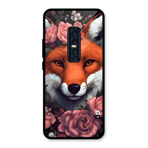 Fox and Roses Glass Back Case for Vivo V17 Pro