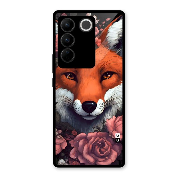 Fox and Roses Glass Back Case for Vivo V27