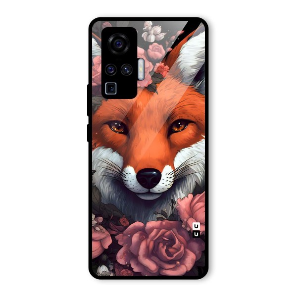 Fox and Roses Glass Back Case for Vivo X50 Pro