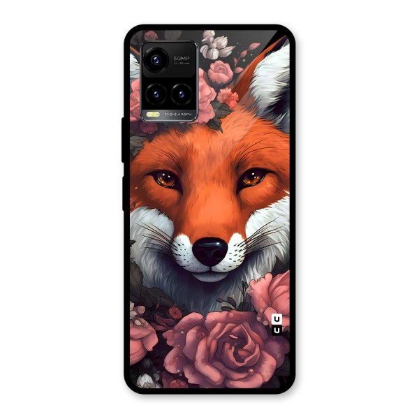 Fox and Roses Glass Back Case for Vivo Y21G