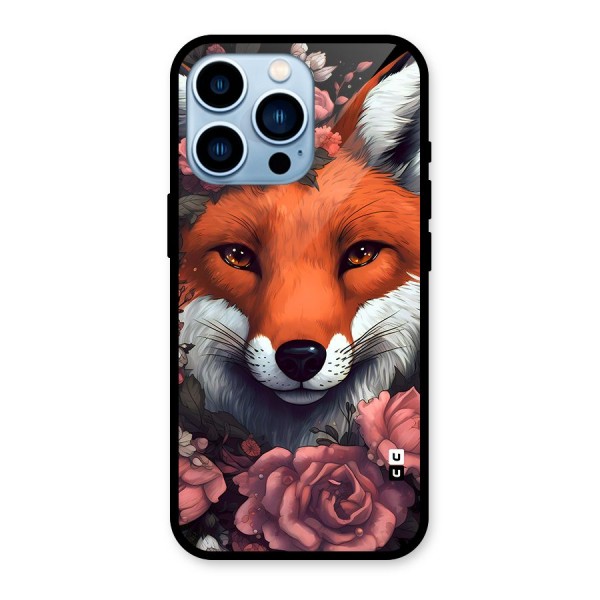 Fox and Roses Glass Back Case for iPhone 13 Pro