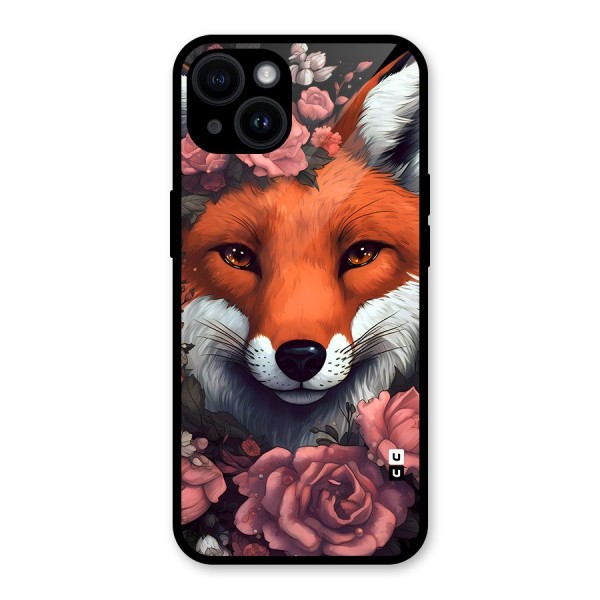 Fox and Roses Glass Back Case for iPhone 14