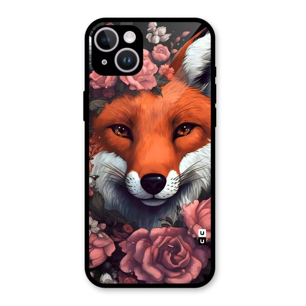 Fox and Roses Glass Back Case for iPhone 14 Plus