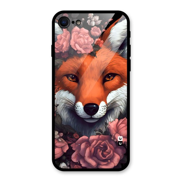 Fox and Roses Glass Back Case for iPhone SE 2020