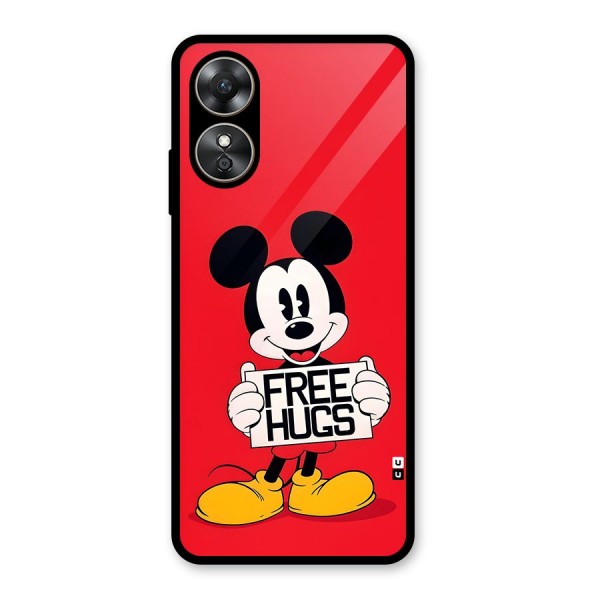 Free Hugs Glass Back Case for Oppo A17