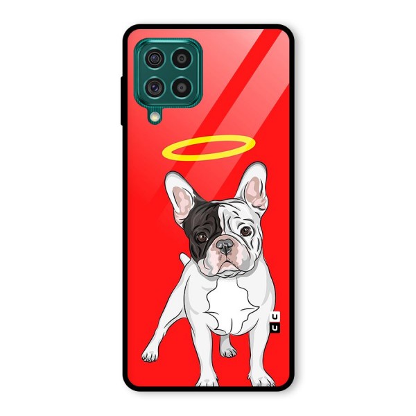 French Cute Angel Doggo Glass Back Case for Galaxy F62