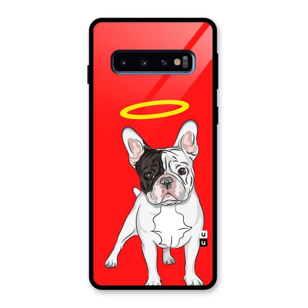 French Cute Angel Doggo Glass Back Case for Galaxy S10