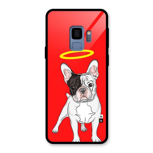 French Cute Angel Doggo Glass Back Case for Galaxy S9