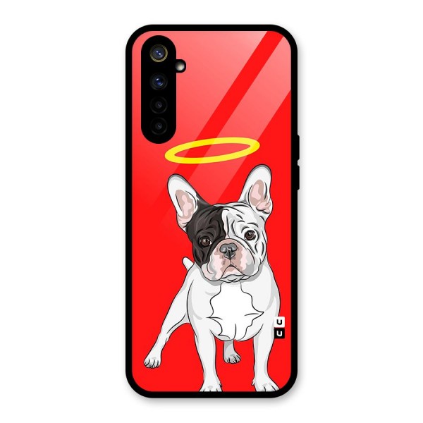 French Cute Angel Doggo Glass Back Case for Realme 6