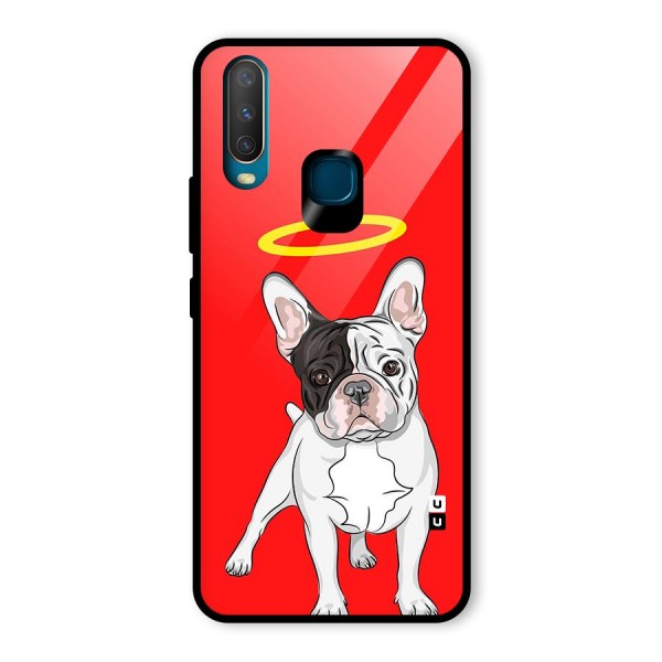 French Cute Angel Doggo Glass Back Case for Vivo Y12