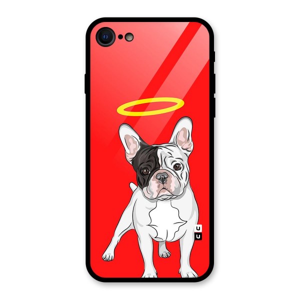 French Cute Angel Doggo Glass Back Case for iPhone 8