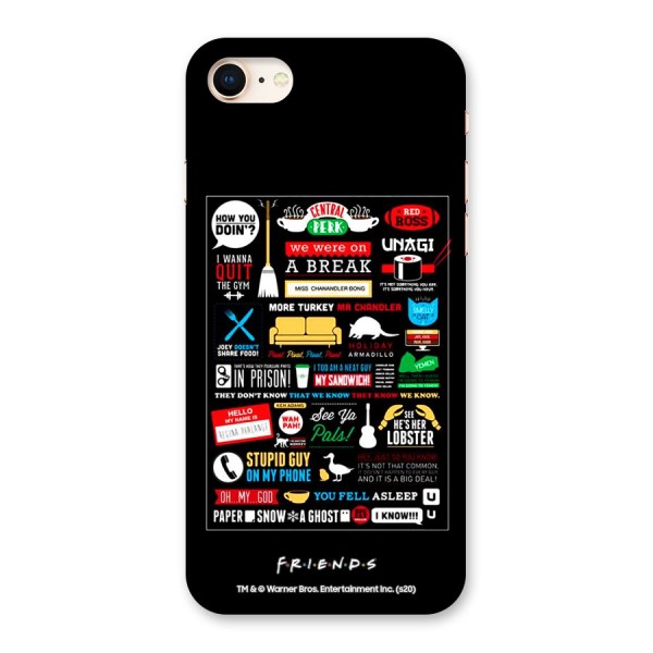 Friends Infographic Glass Back Case for iPhone 8