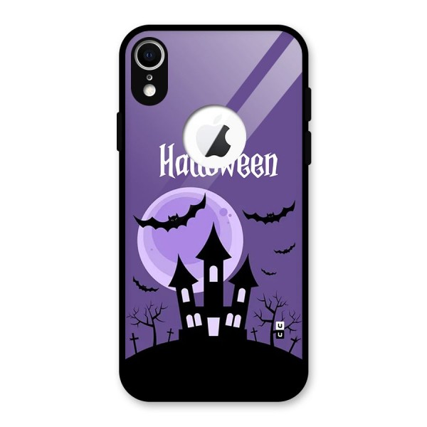 Fun Halloween Glass Back Case for iPhone XR Logo Cut