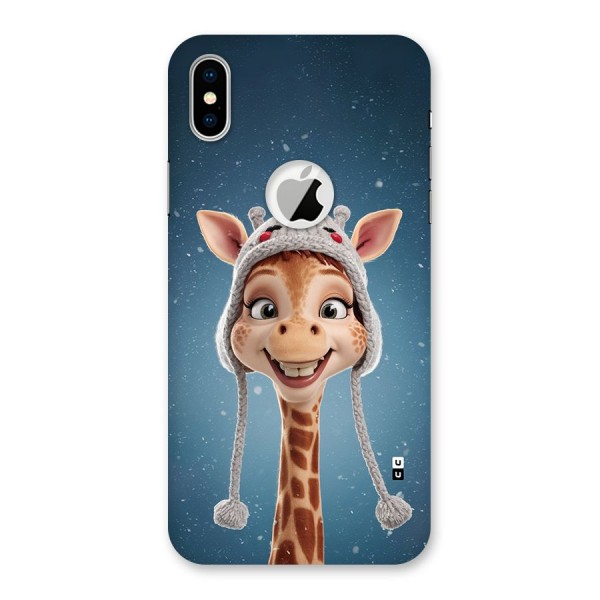 Funny Giraffe Back Case for iPhone XS Logo Cut