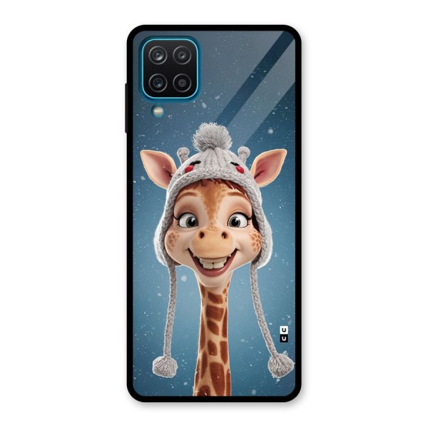 Funny Giraffe Glass Back Case for Galaxy A12