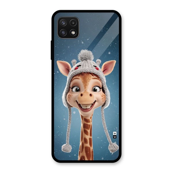 Funny Giraffe Glass Back Case for Galaxy A22 5G