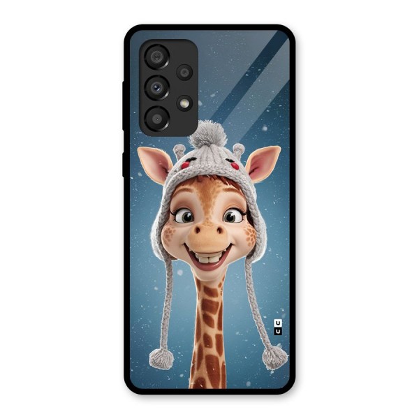 Funny Giraffe Glass Back Case for Galaxy A33 5G