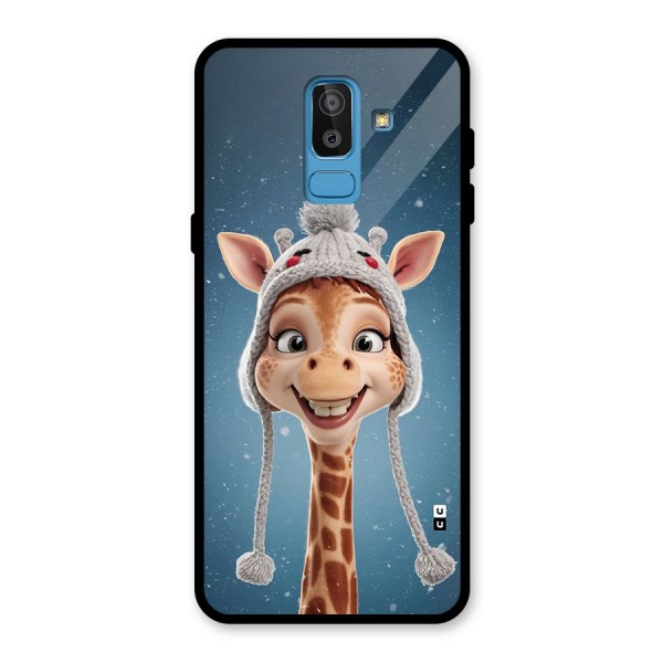 Funny Giraffe Glass Back Case for Galaxy J8