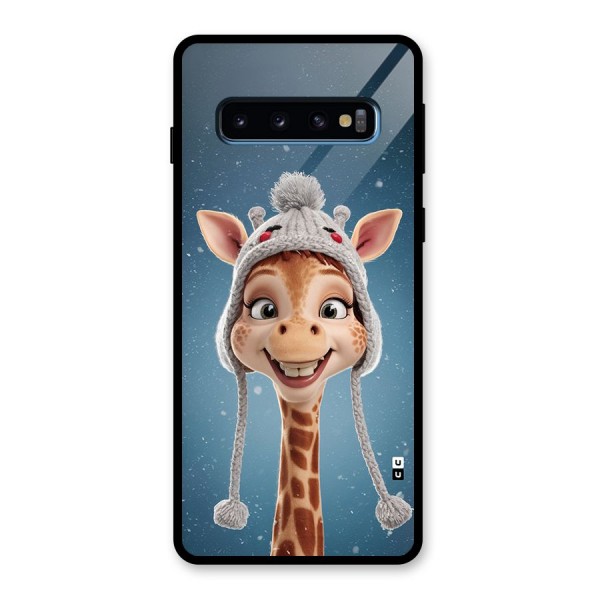 Funny Giraffe Glass Back Case for Galaxy S10