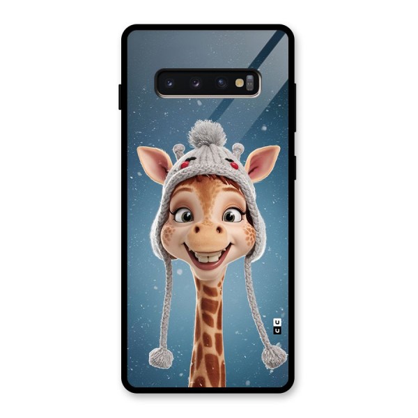 Funny Giraffe Glass Back Case for Galaxy S10 Plus