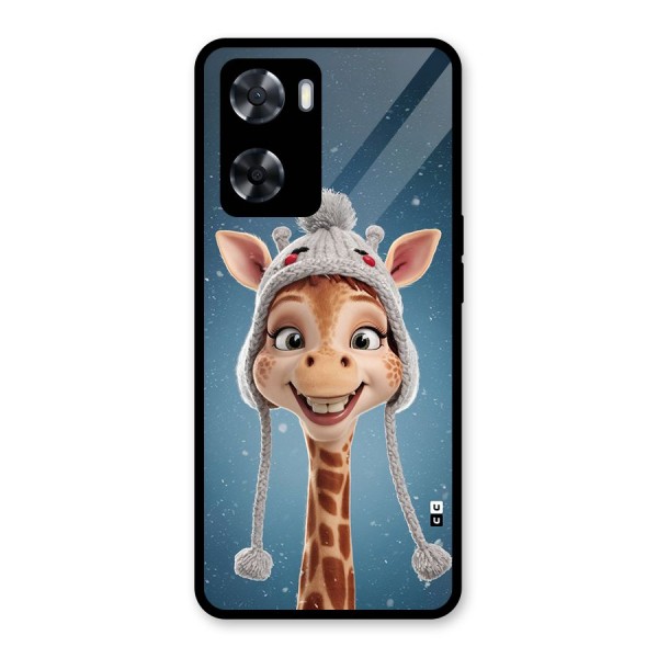 Funny Giraffe Glass Back Case for Oppo A57 2022