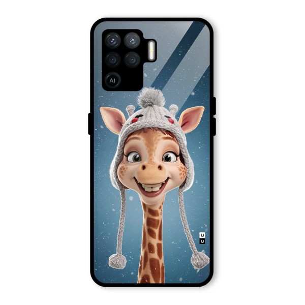 Funny Giraffe Glass Back Case for Oppo F19 Pro