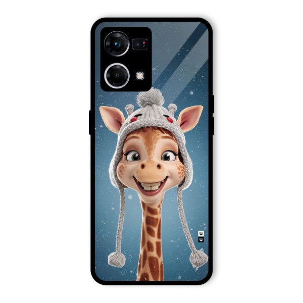 Funny Giraffe Glass Back Case for Oppo F21 Pro 5G