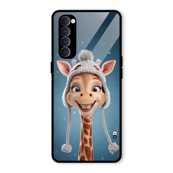 Funny Giraffe Glass Back Case for Oppo Reno4 Pro