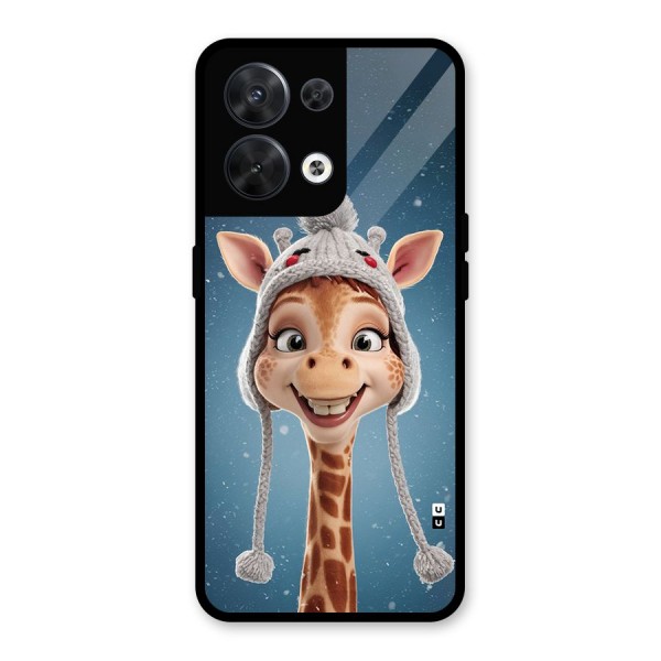 Funny Giraffe Glass Back Case for Oppo Reno8 5G