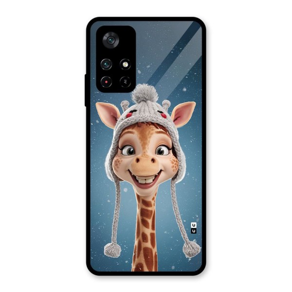 Funny Giraffe Glass Back Case for Poco M4 Pro 5G