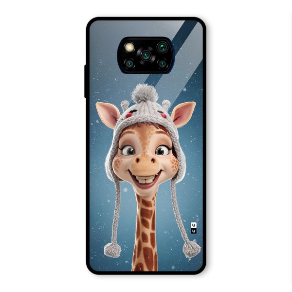 Funny Giraffe Glass Back Case for Poco X3 Pro