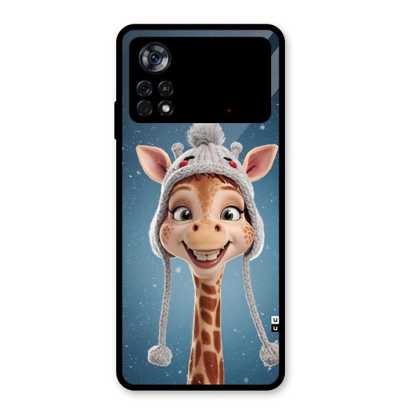 Funny Giraffe Glass Back Case for Poco X4 Pro 5G