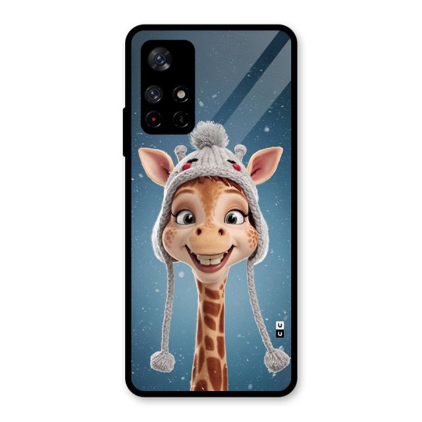 Funny Giraffe Glass Back Case for Redmi Note 11T 5G