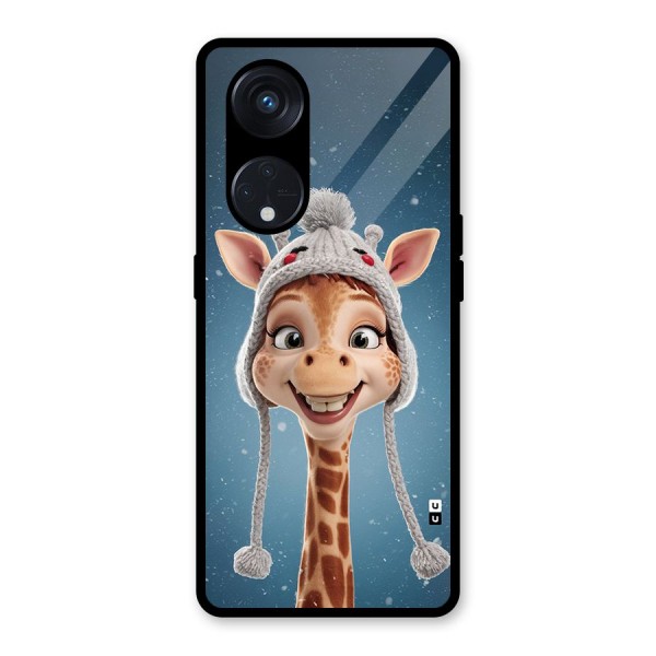 Funny Giraffe Glass Back Case for Reno8 T 5G