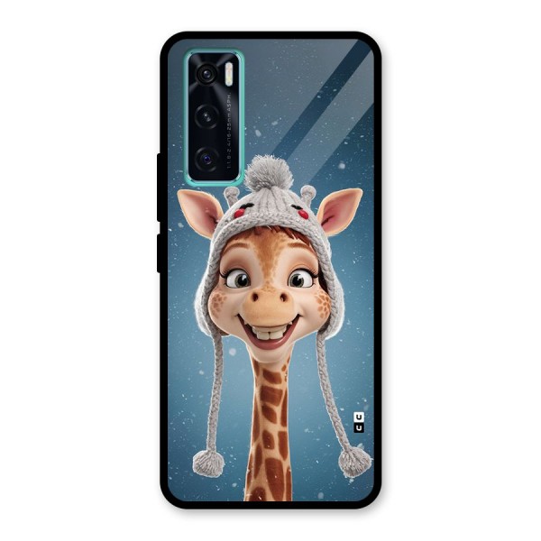 Funny Giraffe Glass Back Case for Vivo V20 SE