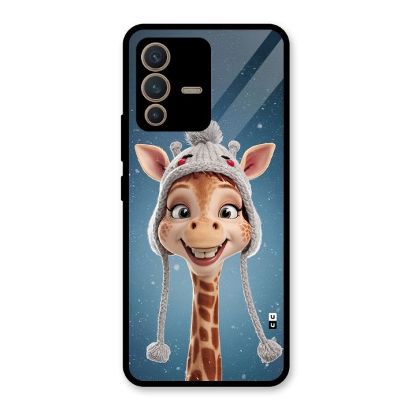 Funny Giraffe Glass Back Case for Vivo V23 5G