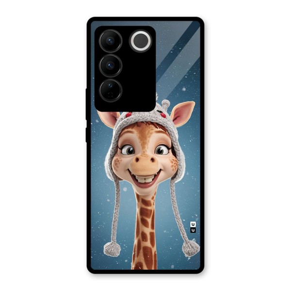 Funny Giraffe Glass Back Case for Vivo V27