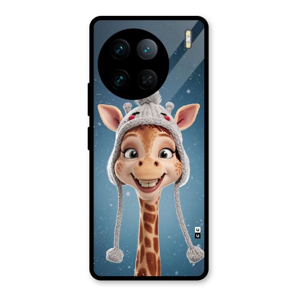 Funny Giraffe Glass Back Case for Vivo X90 Pro