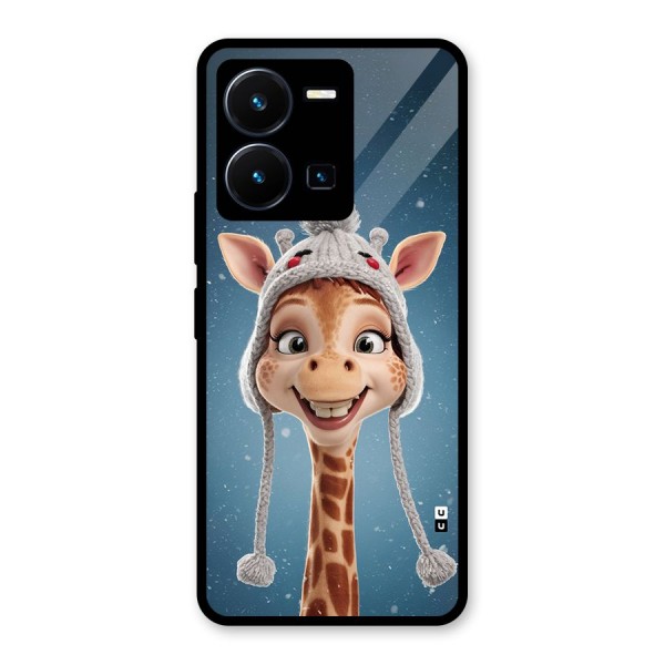 Funny Giraffe Glass Back Case for Vivo Y35